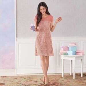 Sundance Blush Rose Palace Embroidered Shift Dress Size XL Fairy Romantic